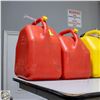 Image 1 : TWO RED 20 LITRE GAS JUGS