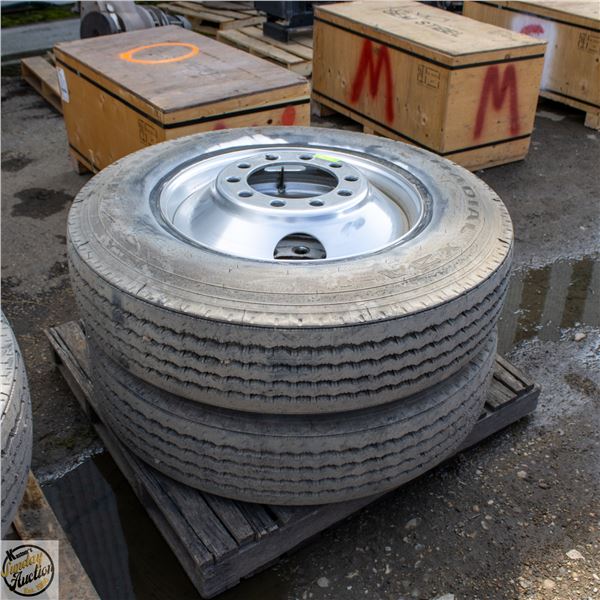 2 11R 24.5 TIRES & RIMS 1 INNER 1 OUTER RIM
