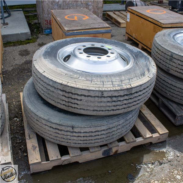 2 11R 24.5 TIRES & RIMS 1 INNER 1 OUTER RIM