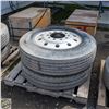 Image 1 : 2 11R 24.5 TIRES & RIMS 2 OUTER RIMS