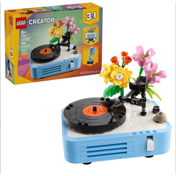 2-Pcs - BNIB LEGO Creator Record Player with Flowers - RV: $80 (#31172)