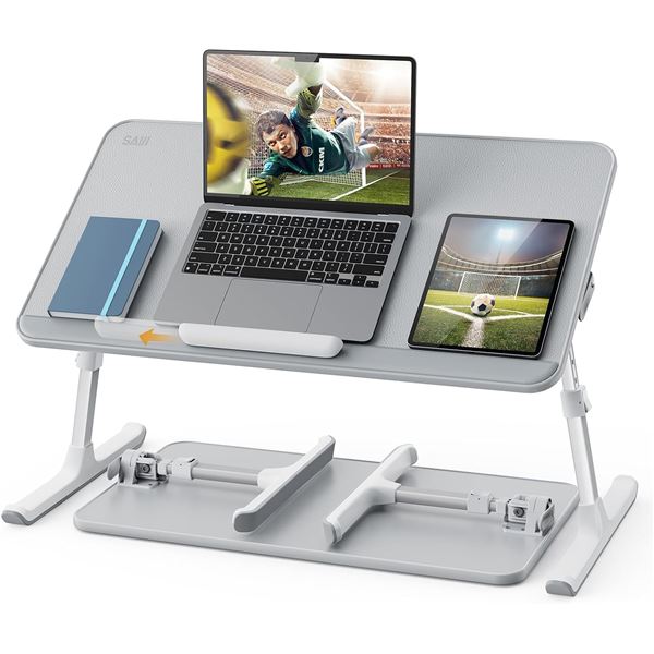 BNIB SAIJI X-Large Adjustable Laptop Table Grey, RV: $99 (Model HL50), 27.5" x 19.6"