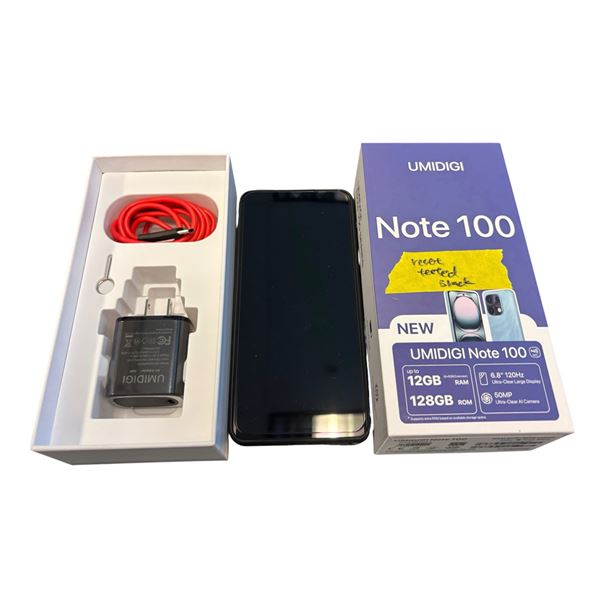 UMIDIGI Note 100 Smartphone, RV: $210, Rock Black, ROM128GB + RAM 6GB, Dual SIM Card (Tested/Working