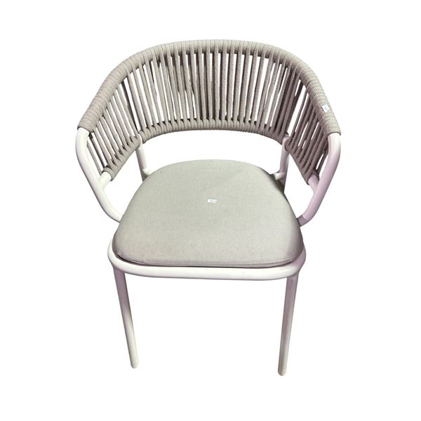 New Floor Model - The Living Lab, Metal Frame Chair with Woven Back