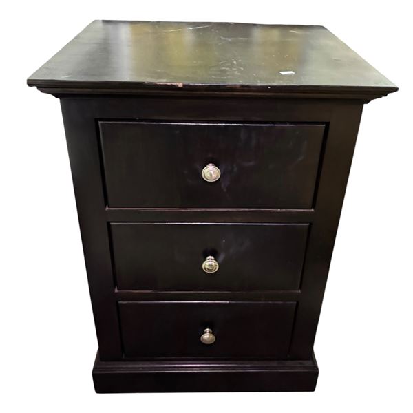 New Floor Model - The Living Lab, Black 3-Drawer NightStand (W21.5" - some minor wear)