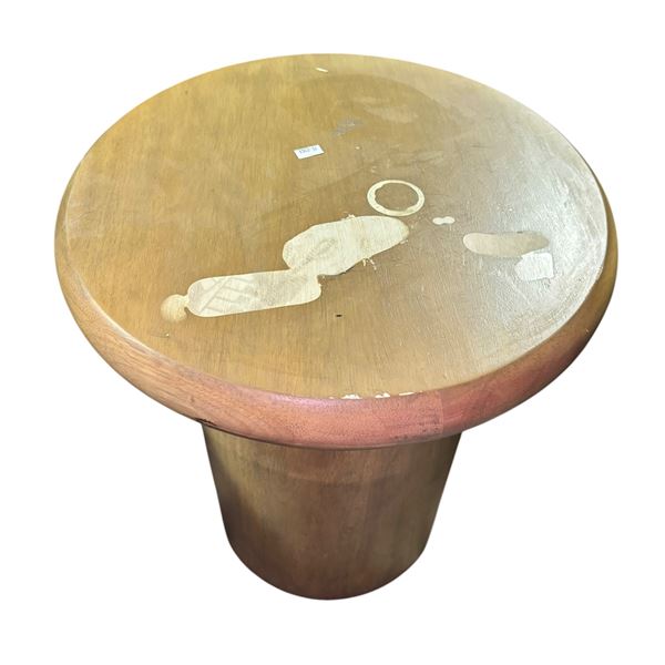 New Floor Model - Zach End-Table - Burnished Parawood, Dia. 16.5" x H20"