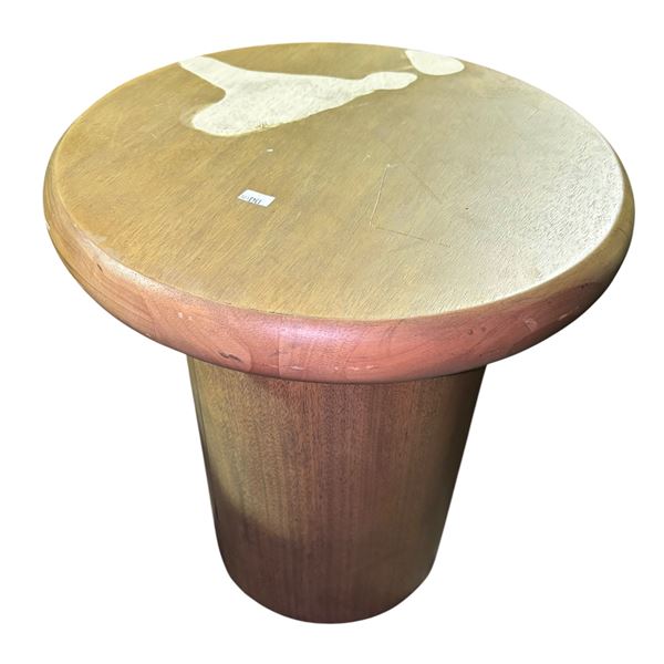 New Floor Model - Zach End-Table - Burnished Parawood, Dia. 16.5" x H20"