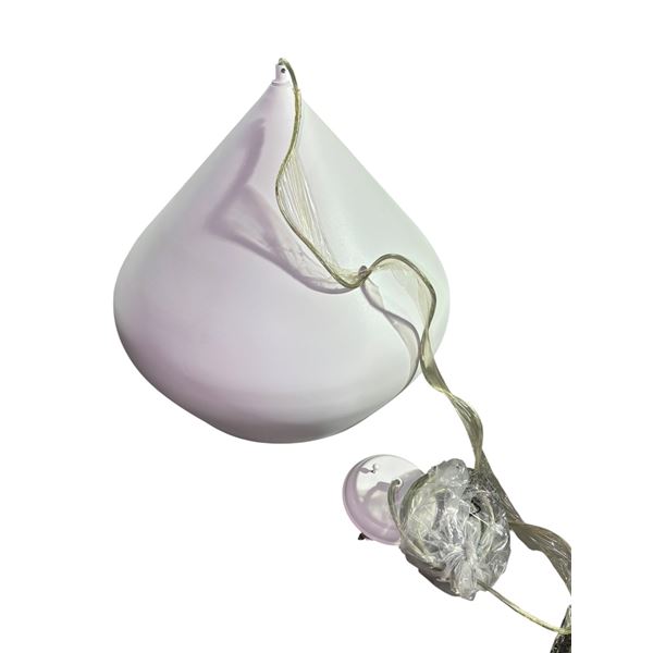 New Floor Model - The Living Lab, Modern Beige Teardrop Pendant, Approx. Dia. 17 