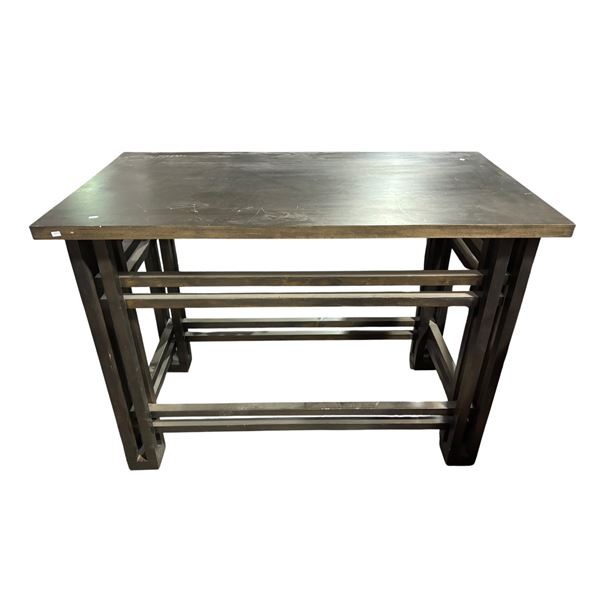 New Floor Model - The Living Lab, Black Metal Kitchen Island, 54" x 29" (some minor wear)