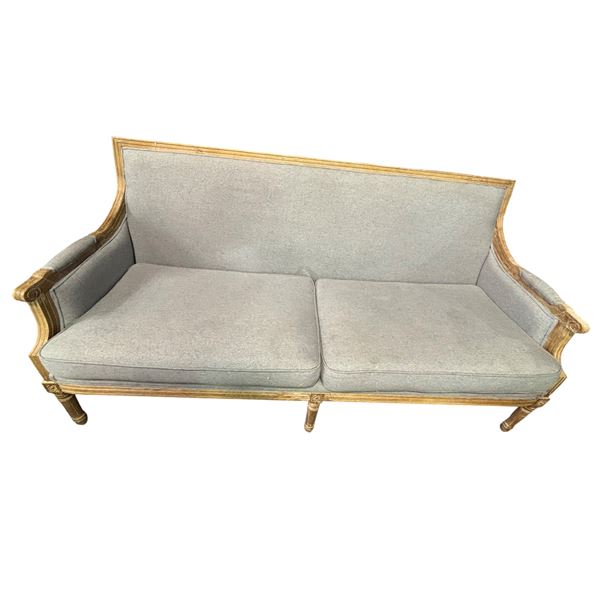 French Style Wooden Settee, W67"