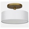 Image 1 : BNIB - Whitfield Lighting 3-Light White Drum Shade Gold Semi Flush Light - RV: $142 (SF1605-PWNG)