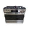 Image 1 : Display Model - Frigidaire Gallery 36" Slide-In Gas Range and Whirlpool Stainless Steel Range Hood (