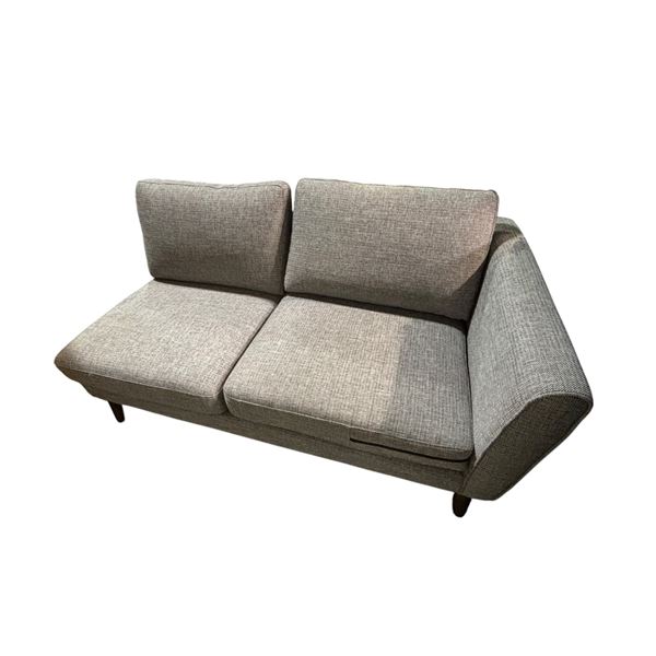 Left Sectional 2.5-Seater Sofa in Dark Grey Fabric, W62" (WMS-00078-202)