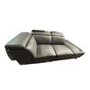 Image 5 : 1-Pcs Dark Grey Adjustable Faux Leather Sofa, W82"
