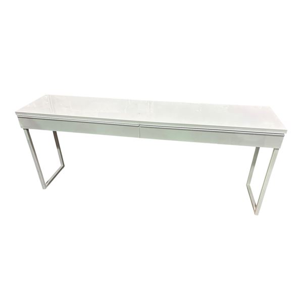 Modern White 2-Drawer Console Table, W70"