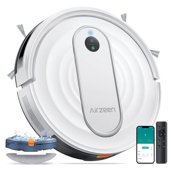 Airzeen J10 Robot Vacuum Cleaner, White - Open Box Return (Tested)