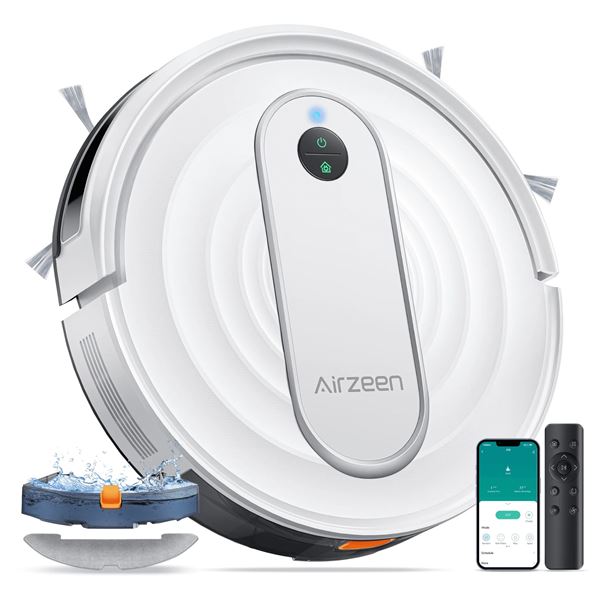 Airzeen J10 Robot Vacuum Cleaner, White - Open Box Return (Tested)