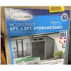 Image 2 : New Open Box - Suncast Modernist Outdoor Storage Shed, RV: $1398, Steel Frame and Resin Panels, 6' x