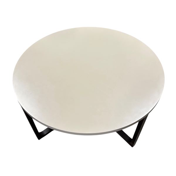 Light Brown Round Coffee Table, Dia. 35.5"