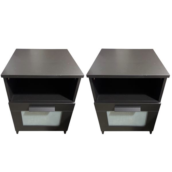 Pair of End Tables, Black, H21" x W15.5" x D16" Each
