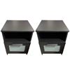 Image 1 : Pair of End Tables, Black, H21" x W15.5" x D16" Each