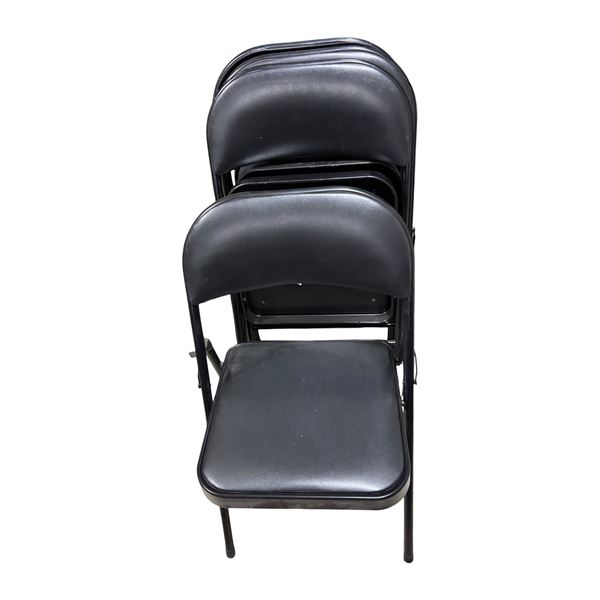 4-Pcs Black Folding Chairs