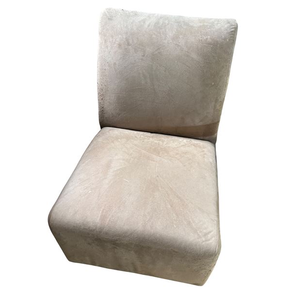 Beige Upholstered Armless Chair - some minor pilling