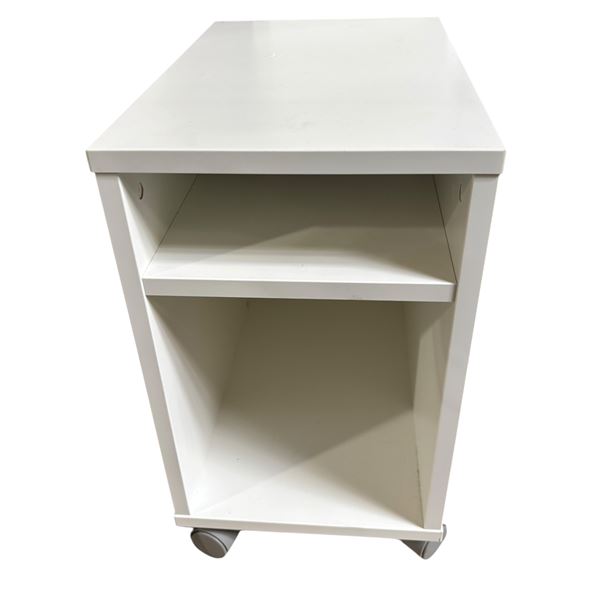 White Mobile Storage Cabinet, H21" x W12.5" x D19.5