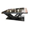 Image 1 : Large Wooden Table with Metal Base, H31" x W83" x D36"