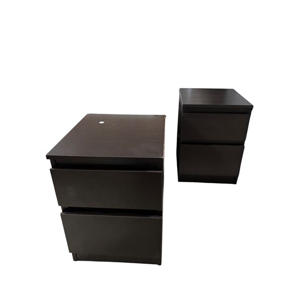 Pair of Dark Brown Nightstands, W15.5" Each
