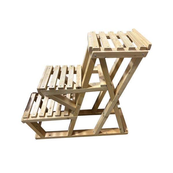 3-Tier Wooden Plant Stand, Approx. H36" x W35" x D12"