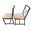 Image 2 : 2-Pcs Black Frame Woven Seat Chairs