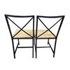 Image 3 : 2-Pcs Black Frame Woven Seat Chairs