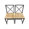 Image 1 : 2-Pcs Black Frame Woven Seat Chairs