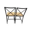 Image 3 : 2-Pcs Black Frame Woven Seat Chairs