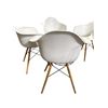 Image 2 : Drum Style Wire Base Coffee Table and 4 Matching White Chairs