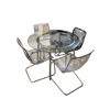 Image 1 : Round Glass Dining Table with 4 Matching Chairs