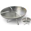 Image 1 : 2-Pcs Lot - Round Dining Table (Dia. 47") and Side Table (Dia. 20"), Glass Top and Metal Grey Frame