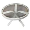 Image 4 : 2-Pcs Lot - Round Dining Table (Dia. 47") and Side Table (Dia. 20"), Glass Top and Metal Grey Frame