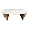 Image 1 : Cream Coffee Table w/Wood Legs