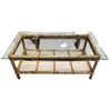 Image 1 : Wooden Coffee Table w/Glass Top (43x24x16.5)