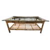 Image 3 : Wooden Coffee Table w/Glass Top (43x24x16.5)