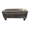 Image 2 : Dark Brown Rectangular Stitched Ottoman w/ Lift Top