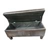 Image 3 : Dark Brown Rectangular Stitched Ottoman w/ Lift Top