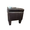 Image 4 : Dark Brown Rectangular Stitched Ottoman w/ Lift Top