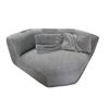 Image 1 : Modern Charcoal Grey Upholstered Corner Accent Chair / Wedge Modular Daybed w/ Pillows