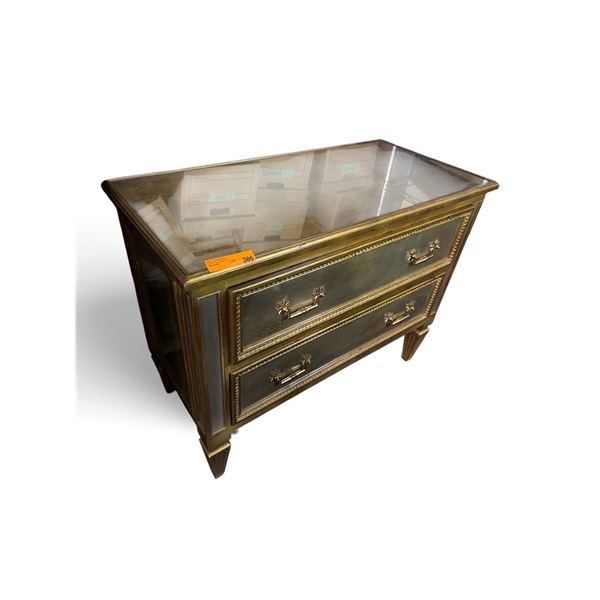 Gold / Gilt 2-Drawer Commode / Chest (43x20.5x34)