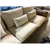 Image 3 : Wood Frame Cream Fabric Outdoor Sofa