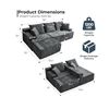 Image 5 : Boneless Cloud Modular Sectional Sofa Left Facing Chaise Free - Grey - Approx: 55.1"D x 90.6"W x 22.