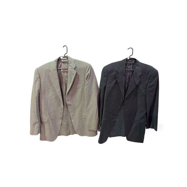 2-Pcs Lot: Armani Collezioni Pinstripe Blazer and Burberry Checkered Blazer